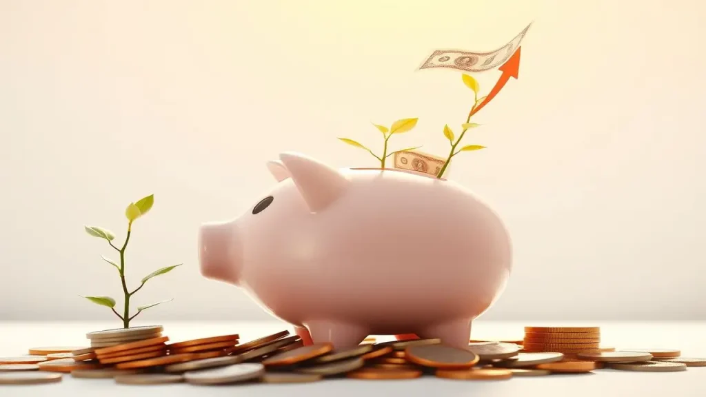 Crecimiento financiero vibrante y abstracto