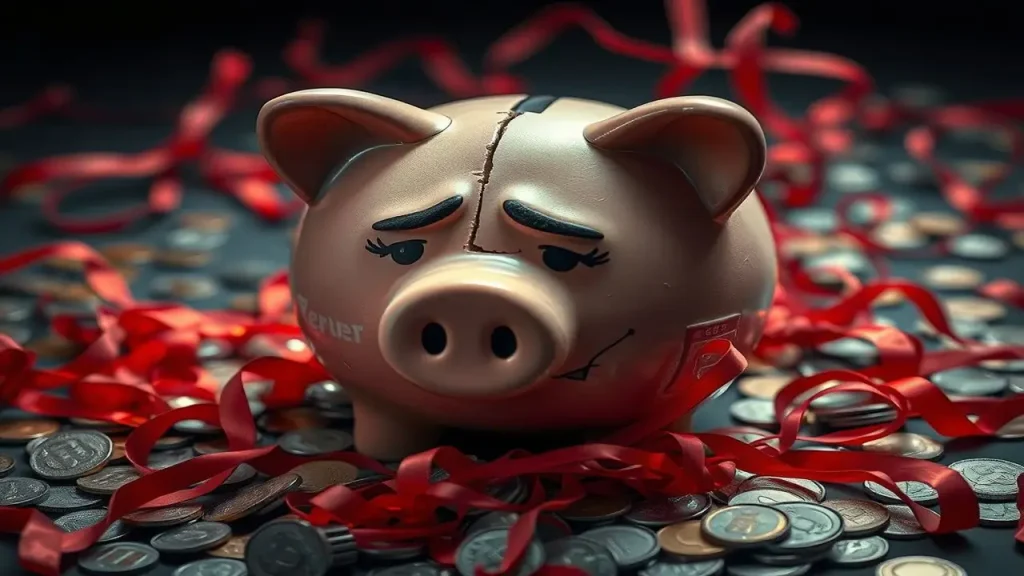 Hucha rota, sueños destrozados, caos financiero