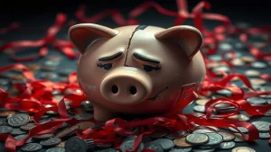 Hucha rota, sueños destrozados, caos financiero