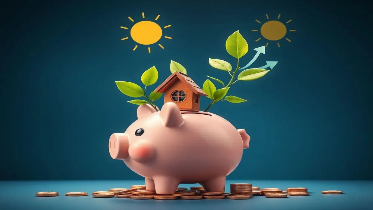 Ahorro próspero, diseño simple y vibrante