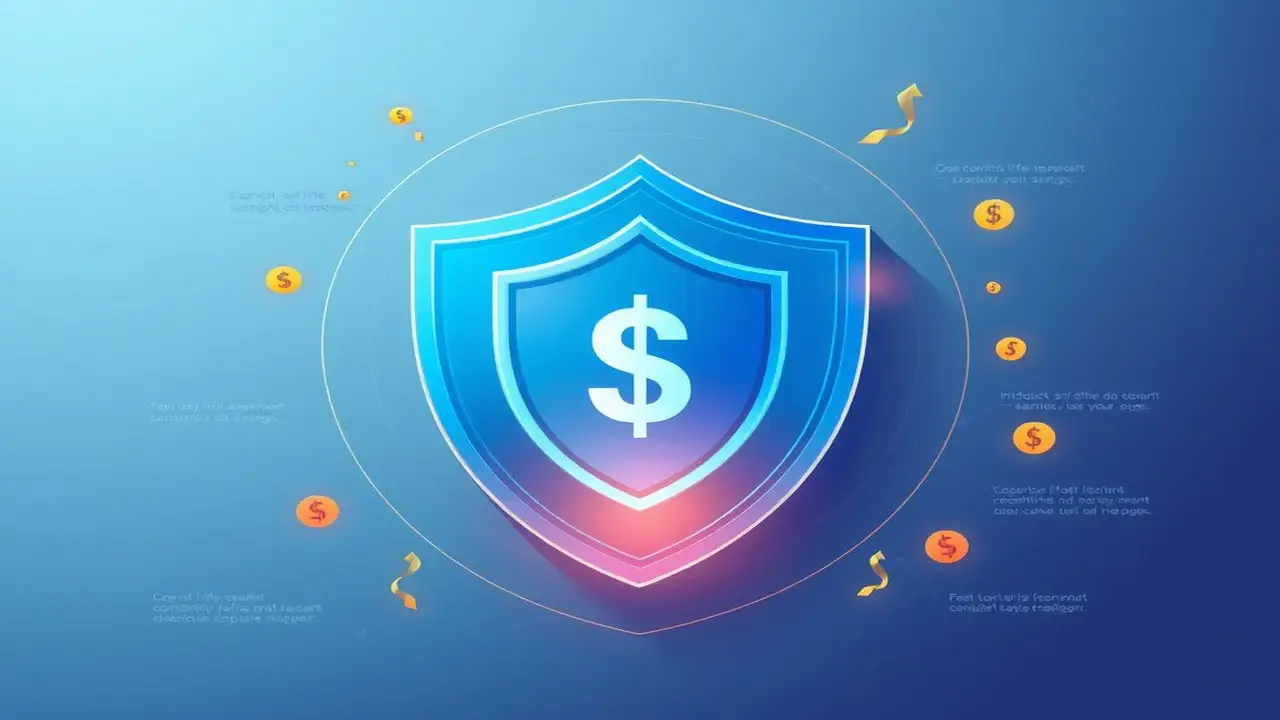 Seguridad financiera abstracta, diseño moderno y protector